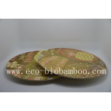 (BC-P1008) Hot-Sell Natural Eco Bamboo Fiber Plate with Printed